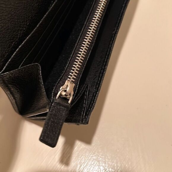 Bvlgari Foldover Long Wallet Black Textured Leather Multicompartment Travel - Picture 10 of 16